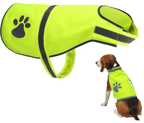 MIRKUZI Warnwesten für Hunde Reflektierende Sicherheitsweste für Hunde, hohe Sichtbarkeit bei Nacht, wasserdicht, leicht, bequem (Größe M)
