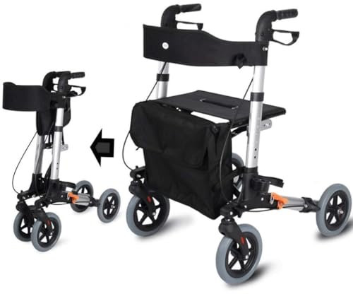 OZLMBERN Ayuda de Ancianos Cartro de Mano para la Ayuda para Caminar a Caminar desplazando el Carro de los carros del Carrito Silla de Ruedas Simple