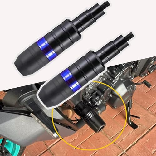 ZIRTUS 2 PCS Motorcycle Falling Protection Frame Slider for Yamaha MT 125 YZF R125, Motorcycle Crash Protector, Frame Crash Pads Exhaust Sliders Crash Protector, C Blue