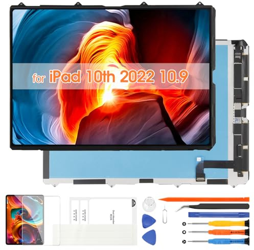 Reparo Schermo di Ricambio per iPad 10th 2022 LCD Display per iPad 10th Gen 10.9 LCD Schermo Sensor Full Assemblaggio con Riparazione A3162 A2757 A2777 A2696 (Non Touch Screen)