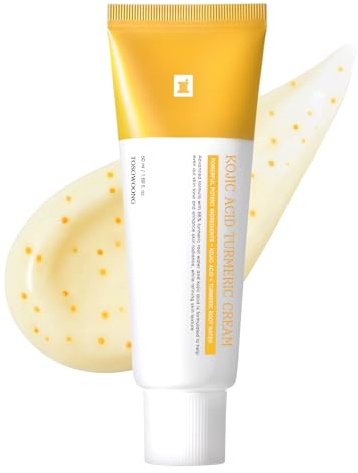 TOSOWOONG Kojic Acid Turmeric Cream, 99% Purity Kojic Acid 7,000ppm, 660,941ppm Turmeric, Dark Spot Corrector Capsule for Hyperpigmentation & Even Skin Tone Care, Korean Skincare, 50ml / 1.69 fl. oz.
