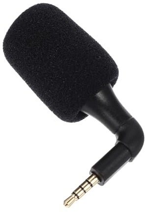 HEMOTON Miniaturmikrofon 3,5mm Stecker Schwarz mit Gummi und Schwamm Hochauflösende Klangqualität Kompatibel mit Gesangsmikrofon fürs Handy und Videoaufnahmen
