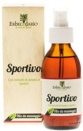 Olio Da Massaggio Sportivo Erbecedario, Benessere Artro-Muscolare, Per Recupero Muscolare, Piccole Botte, Eccessiva Attività Motoria, Con Arnica, Iperico E Ginepro, 1 Flacone Da 150ml