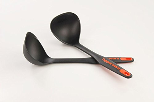 TUPPERWARE Griffbereit Schöpflöffel schwarz-orange (2) TOP-Schöpflöffel Löffel