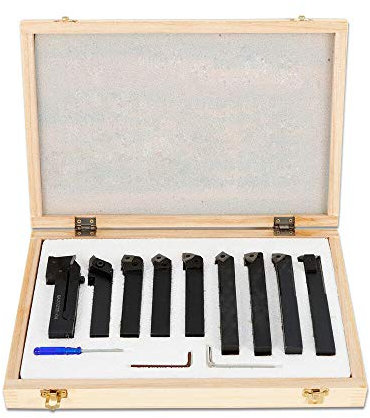9tlg Drehmeissel Drehstahl Set Wendeplatten 20x20 mm für Drehbank maschine