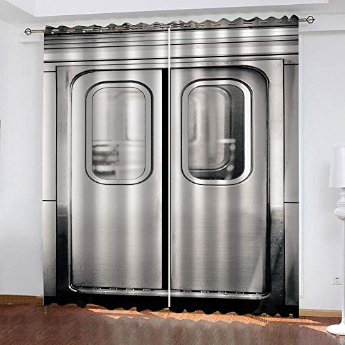 ZZDXL Gardiner tunnelbana grind mörkläggningsgardiner 2 paneler set droppe buller minska öljett gardin för vardagsrum sovrum barnkammare, en skiva 70 x 150 cm