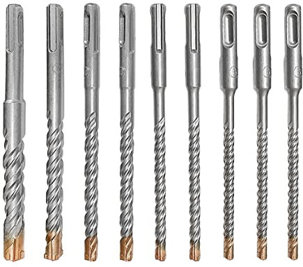CHEYLIZI Steinbohrer SDS Plus Bohrer Set, 9 tlg. Profi Steinbohrer Betonbohrer mit 4 Schneiden in den Größen 6 6 6 8 8 10 10 12 14 x 160mm SDS Quick Bohrer Hammerbohrer für Beton, Stein, Metall