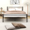 Diahomy 4ft6 Double Bed Frames Metal Platform Bed Frame with Headboard and Footboard/Heavy Duty/Mattress Foundation/Under Bed Storage/Black