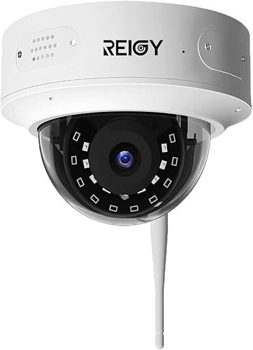 REIGY 3MP Caméra IP WIFI Extérieure/Intérieure, Caméra de Surveillance Antidéflagrante 1296P, Application d’alarme Vision Nocturne Etanche Compatible avec iOS/Android