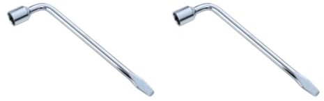 QOKLIYUI 2 Satz von Kompakter und komfortabler Auto Radschlüssel für schnellen und einfachen Reifenwechsel. Effizienter Steckschlüssel aus Metall, silberfarben, 24 mm, Silber 24mm, 2Satz