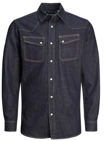 Jack&Jones Jjireno Jjshirt MF 241, Blu Denim, M