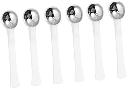 MERRYHAPY 6 Stück Augencreme Metall Weiß Fördernd für Augencremeaufnahme gegen Augenringe und Schwellungen Wellness Gesichtsmassagegerät für Hautstraffung und Pflege