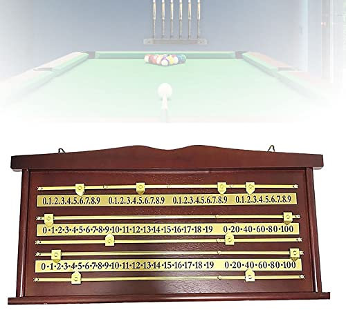 Billard-Anzeigetafel für 2–4 Spieler | Snooker-Scoreboard aus Holz zur Wandmontage | Behalten Sie die Punktzahlen im Auge | Club & Home Game Room Zubehör