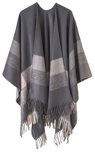 Générique Poncho Châle Femme Écharpe Cape Épaissie Elégant Chaud Hiver Grand Taille Foulard Chaud Ouverture Cachemire d'imitation Douce Châle Cadeau de Noël pour Femme
