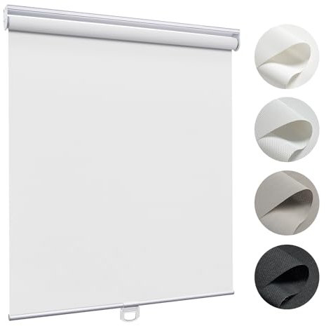 Kabelloser Thermo-Rollos für Badezimmer, Küche, Büro, Weißlichtfilterung, isoliert, UV-Schutz, einfache Montage, 141 cm B x 165 cm H