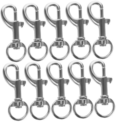 Gadpiparty 10piezas Hebilla Para Mascota Ganchos Giratorios De Inoxidable Clip Para Correa Cierre De Repuesto Para Cadenas De Perros Uso Caminatas y Paseos