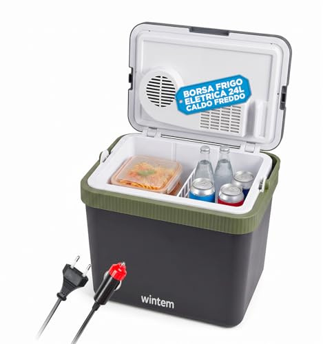 Avilia Nevera portátil de 24 litros de calor/frío – Nevera de camping eléctrica para coche y casa con sistema ecológico, doble alimentación 12 V/230 V