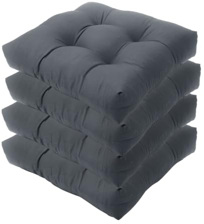 Judy1980 Garden Chair Cushions Outdoor Set of 4-48x48 cm Waterproof Seat Pads & Replacement Cushions for Outdoor Furniture - Thickened Patio Seat Cushion & Garden Seat Pads (Dark Grey)