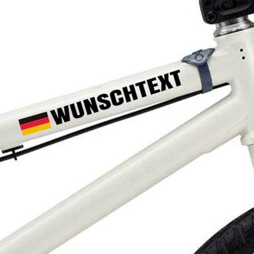 4 Stück Personalisierter Fahrradrahmen Aufkleber mit Flagge – Individueller Name Vinyl Sticker – Wasserdicht für Rennrad und MTB(Transparent)