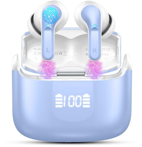 Rinsmola Wireless Earbuds, Bluetooth 5.4 Ear Buds 2025 New Wireless Headphones in Ear with 4 ENC Noise Cancelling Mics, 3D Deep Bass Stereo Bluetooth Earphones 36H Playtime, IP7 Waterproof Headset