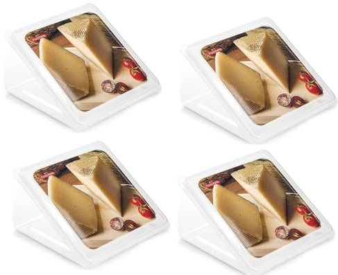 pcmoviles Pack de 4 Queseras Fiambreras – Contenedores Especiales para Queso, con Tapa, Conservación Fresca y Libre de BPA