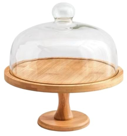 DANNMPX Alzata per Torte Alzata for Torta con Cupola in Vetro, Base for Piatto Alto E Coperchio for Insalata Alzatina per Dolci(10in)