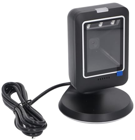 Gearwell Barcode Scanner, 2D Omnidirectional Desktop Barcode Reader with Hands Free Auto Sensing, USB POS Scanner for Retail Checkout and Inventory Management Counter