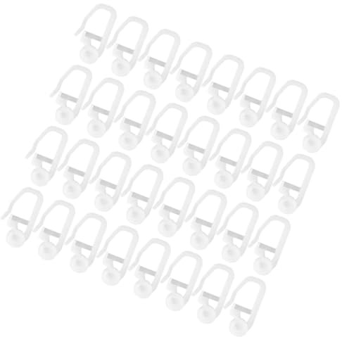 SUPVOX Poleas para Riel de Cortina de Ducha 25 Mm PVC, 50 Ganchos Plásticos para Accesorios de Baño, Suministros para Cortinas y Complementos Hogar, Resistentes y Ligeros