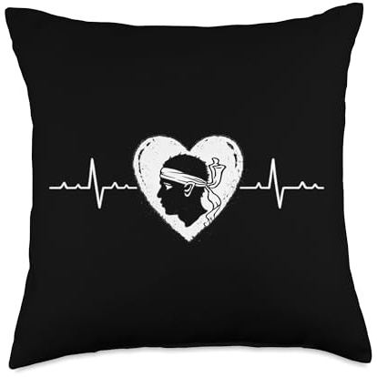 Corsica Heartbeat Moor Head Corsican Pride Design Throw Pillow