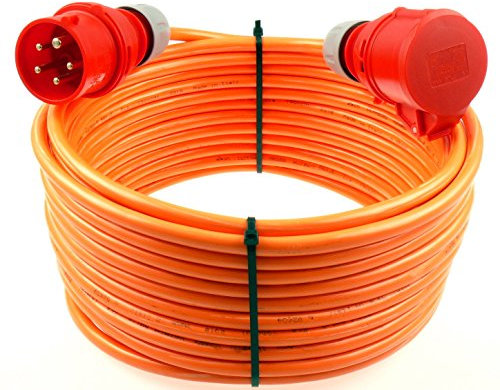 netbote24 maxgo CEE-Starkstromkabel Kraftstromkabel Verlängerungskabel 400V 16A 5m 5P 6h Verlängerung Polyurethanleitung Pur Kabel H07BQ-F 5X1,5mm² IP44 Außenbereich