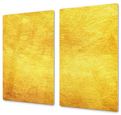 Planche à découper en verre trempé et couvre-cuisinière – Résistant à la chaleur et aux bactéries – UNE PIÈCE (60x52 cm) ou DEUX PIÈCES (30x52 cm chacune); D10A Série Textures: Texture 180