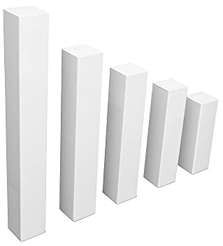 REESE | Universal Fussleisten Eckklotz Eckblock Ecke Eckturm | Buche WEISS | ECONOMY (ohne Fase), 65 mm / 5 Stück)