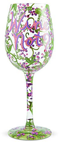 Enesco Designs by Lolita - Copa de vino artesanal pintada a mano, 1 unidad (paquete de 1), multicolor