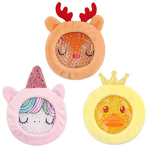 Hilph Kühlpack Kinder Kühlpads für Verletzungen, Kleine Ungiftig Kühlakkus Gel Kühlkissen Kinder Coolpack mit Weichem Stoffhülle für Beulen, Fieber, Weisheitszähne, Prellung, 3 Stück