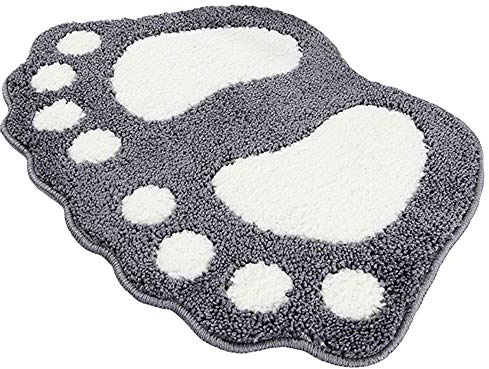 G-LIKE Cute Paw Bath Mat Non-Slip Bathroom Rug Washable 40 x 60 cm | Quick Drying Soft Microfibre Strong Grip Backing Machine Washable Durable Fast Water Absorption Suitable for Bathroom Kitchen
