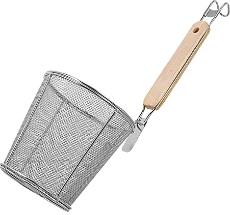 Cabilock Edelstahl-Sieb Mit Langem Griff Und Haken Robuster Nudellöffel Für Küche Abtropfsieb Für Nudeln Gemüse Und Fleisch Leicht Zu Verstauen Und Zu Reinigen 14.17X6.30X5.51In