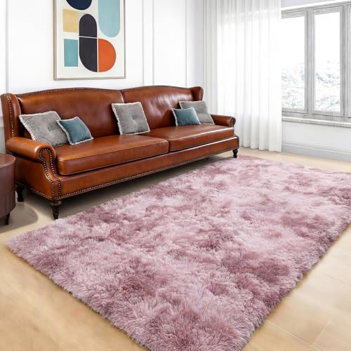 lekeplus Rugs Living Room Large Rugs Bedroom Anti Skid Rug Shaggy Soft Rug for Living Room Bedroom Play Area Kids Room Luxury Decorative(Dark Pink 180x270cm)