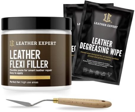 Flüssigleder für Lederreparatur 250 ml - Leder Reparatur Füller Gel für leichte Beschädigung - Leder Risse Reparieren für Sofa, Schuhe, Autositz – Flexibel Leather Filler - Ohne Schleifen