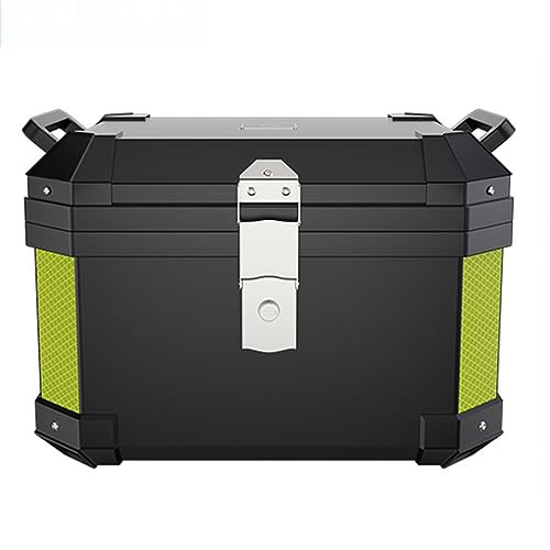 PQPQLI 45L Baúl Moto, Impermeable Baul Moto Maleta Moto para Almacenamiento Casco, Caja de la Cola de la Motocicleta con Cerradura, Baúl de Material ABS(Color:Black)