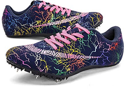 WOund Unisex Track Spike Schuhe, Leichtathletik-Laufschuhe für Sprint und Mittelstrecke,Bunt,37