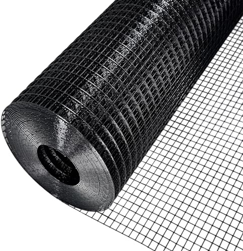 LAN JIA Black Hardware Cloth 1/2 in 36 x 100 ft 19 Gauge - Black Vinyl Coated Wire Mesh Roll Chicken Wire Fencing Wire Fence Rolls