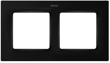 SIMON - Marco de Pared, 2 Elementos, Serie 82 Concept, Compatible con Series de Mecanismos 75, 31, 82 y 88, Para Interiores, Fácil instalación, Efecto Mate Antihuellas, Color Negro