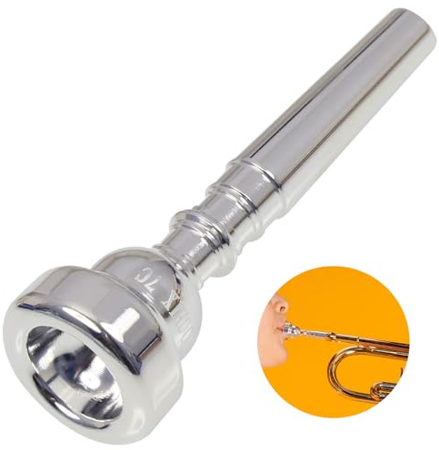 Silver Plated 7C Trumpet Mouthpieces，Trumpet Mouthpieces Instrument Mouthpieces, Silver Plated Replacement Trumpet Mouthpieces-Suitable for Beginners-Instrumental Accessories