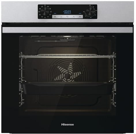Hisense BI62216AXE2 - Horno Hidrolitico, Clase A, Guía Telescópica, Gran Capacidad 77L, Cocción Simultánea x5, Doble Grill, Calentamiento Rápido, Inox