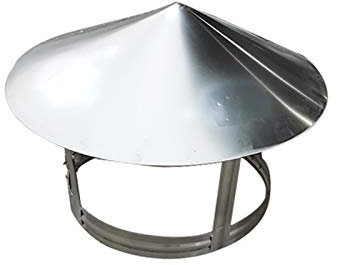 MEIDENG Edelstahl-Schornsteinhaube, Rauchrohr-Abdeckkappe, Edelstahl-Schornsteinhaube, Rohr-Regenschutz-Schutzkappe, Abschluss-Dachhaube for Kanallüftung(Size:110mm)