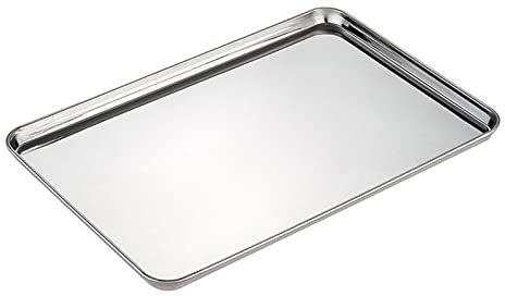 Snowflyk Plateau INOX Plateau Alimentaire rectangulaire INOX Plat de Service Barbecue casseroles Assiette à Pain aux Fruits Kitche