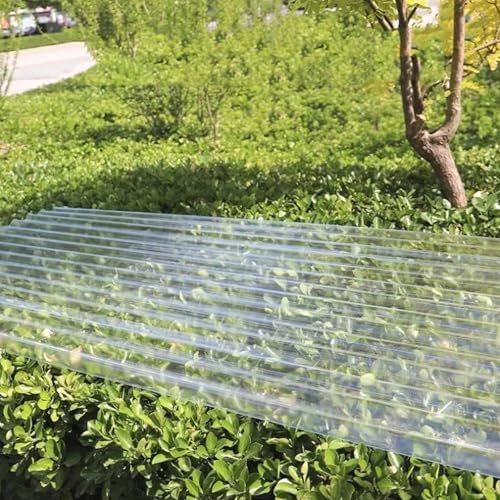 Transparente Dachplatten,Wetterfest Wellplatten,FRP-Wandblech Dachblech,1,2mm Gewächshausplatten,Stumme Dachmaterial,für das Ersetzen auf Carport Vordach,Zuschneidbar (0.9x1.75m/35x69in,2 Pcs)