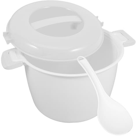 OKUMEYR Cuchara para Cocinar Arroz Vaporera para Microondas Uso Doméstico Calienta al Vapor Comidas Calientes Fácil Movilidad Manijas con Traba