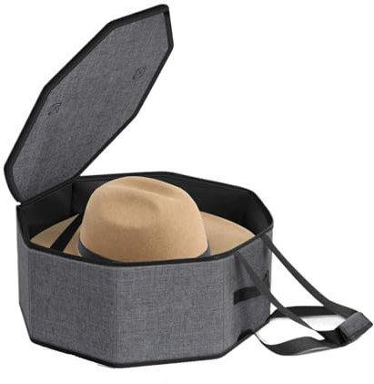 SIIENNA Hutschachtel Hut-Organizer-Tasche, Hut-Etui, großes Fassungsvermögen, Hut-Aufbewahrungsbox mit Tragegriffen for Cowboy-Hüte, Fischerhüte, Fedoras, Baskenmützen FüR HüTe