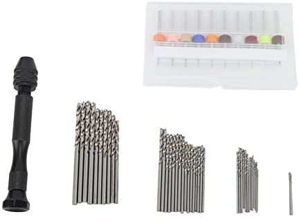 57 Pieces Hand Drill Bits Set Pin Vise Hand Drill 46 Pieces Micro Drill Bits 10 Pieces PCB Mini Drill Bits 0.1‑1mm